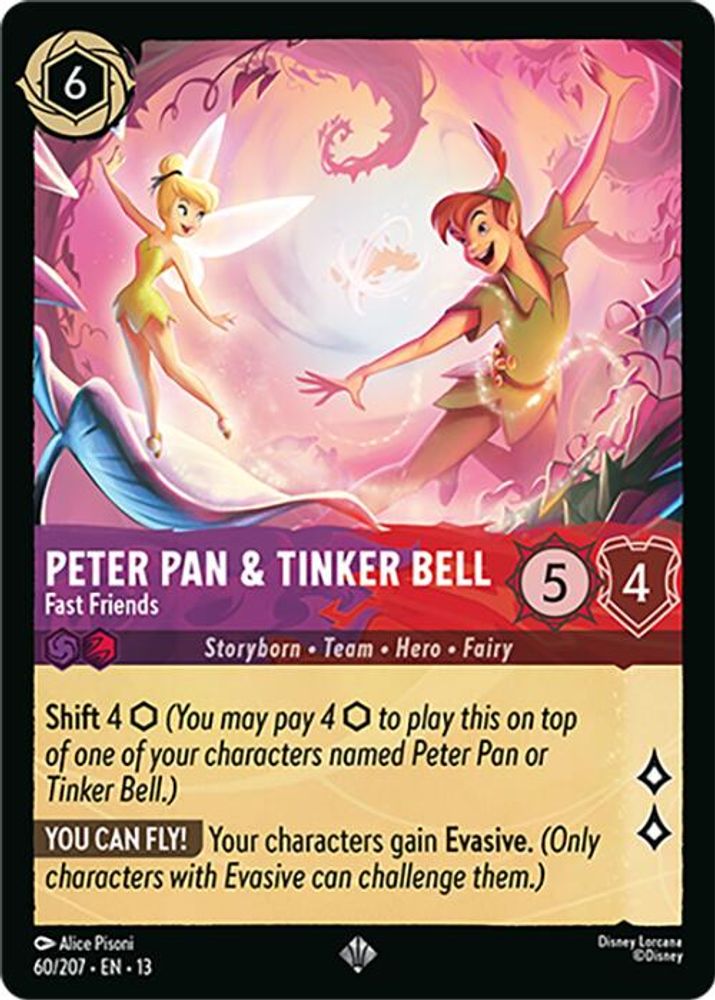 Peter Pan & Tinker Bell - Fast Friends 60/204 Attack of the Vine! Lorcana NM