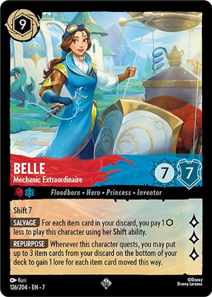 Belle - Mechanic Extraordinaire 126/204 Super Rare Archazia's Island Lorcana NM