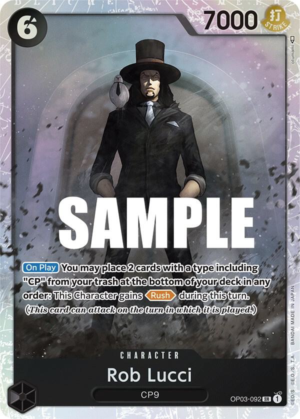 Rob Lucci (092) OP03-092 Super Rare Pillars of Strength One Piece Foil Near Mint