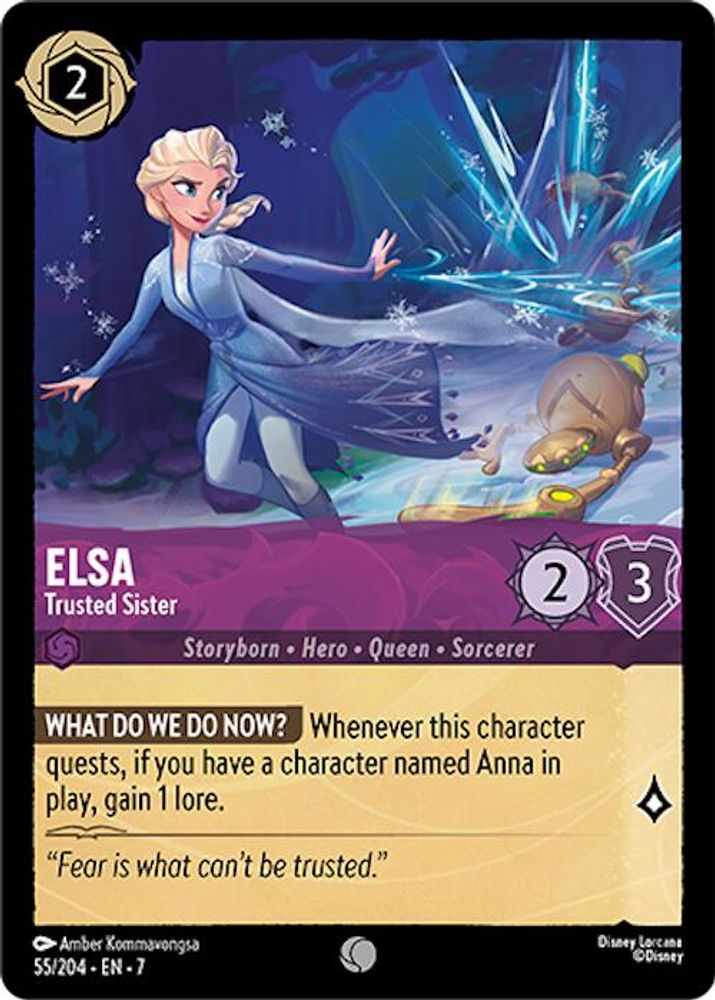 Elsa - Trusted Sister 55/204 Common Archazia's Island Lorcana Near Mint