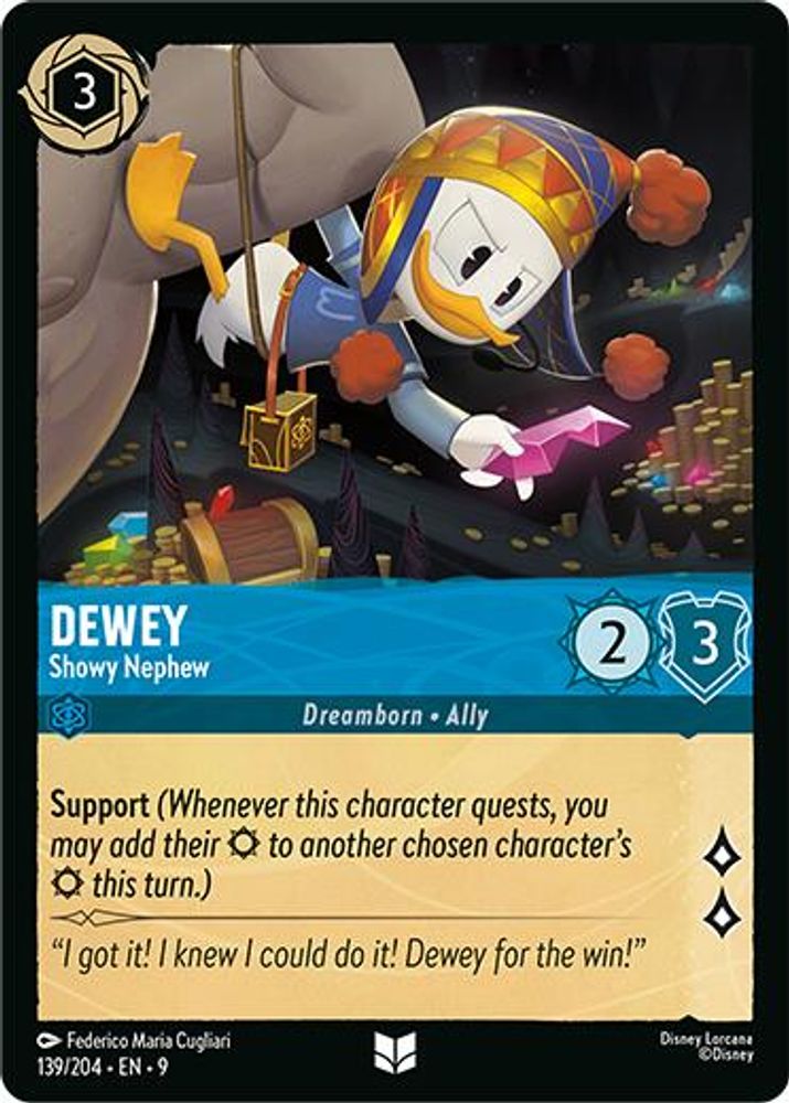 Dewey - Showy Nephew 139/204 Uncommon Fabled Lorcana Near Mint