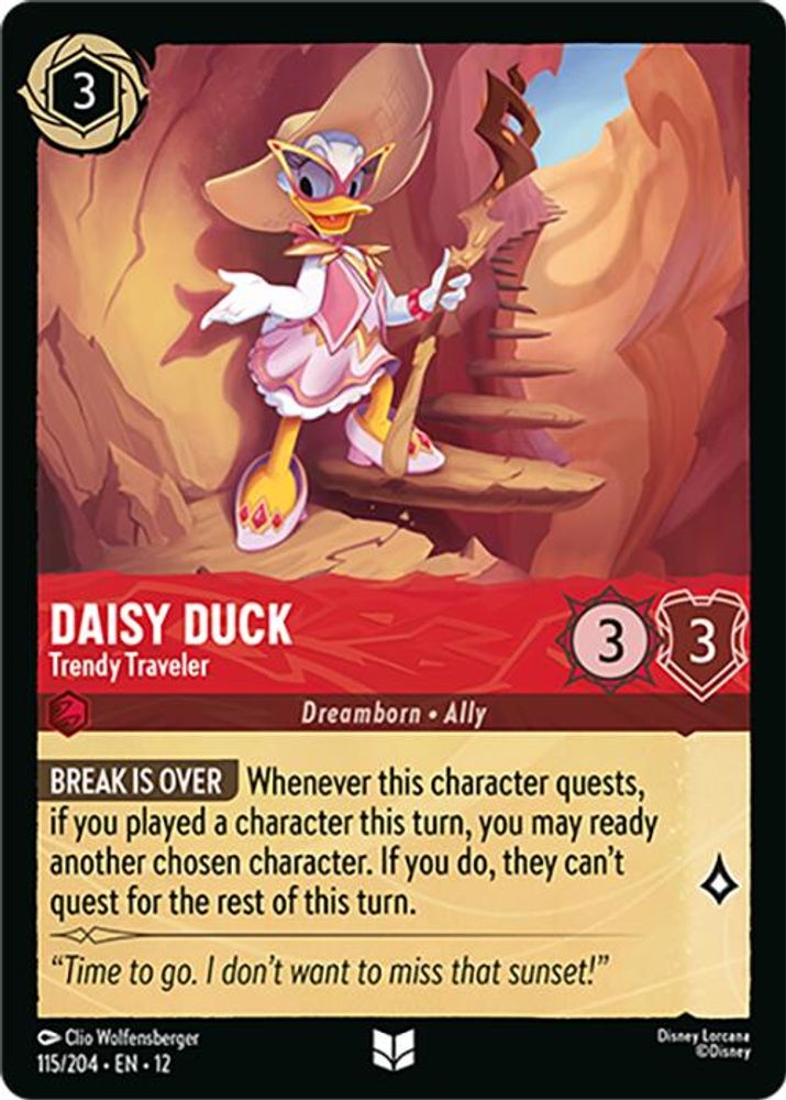 Daisy Duck - Trendy Traveler 115/204 Uncommon Wilds Unknown Lorcana Near Mint