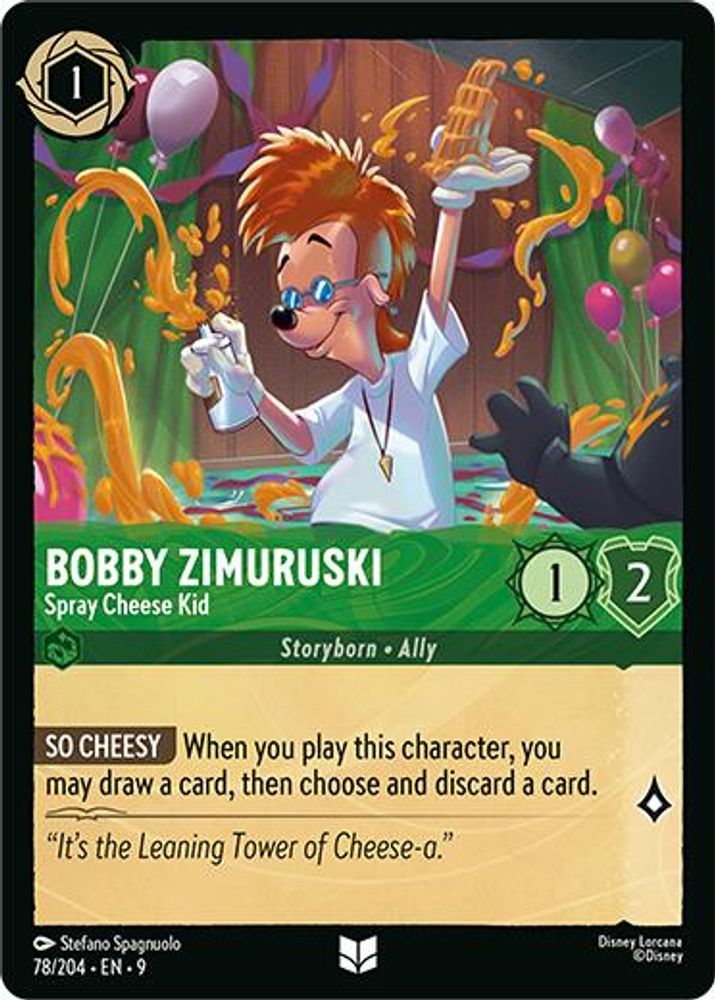 Bobby Zimuruski - Spray Cheese Kid 78/204 Uncommon Fabled Lorcana Near Mint