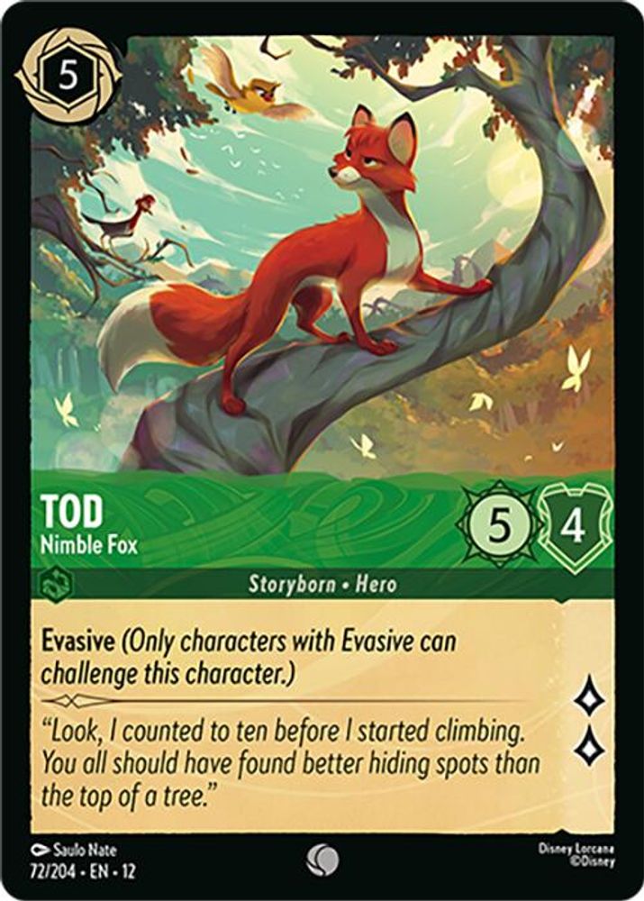 Tod - Nimble Fox 72/204 Common Wilds Unknown Lorcana Near Mint