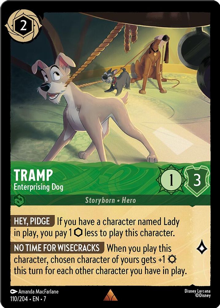 Tramp - Enterprising Dog 110/204 Rare Archazia's Island Lorcana Near Mint