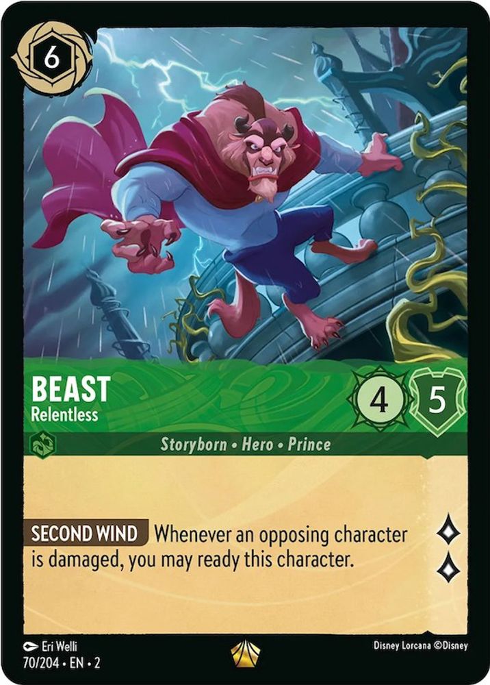 Beast - Relentless 70/204 Legendary Rise of the Floodborn Lorcana Near Mint