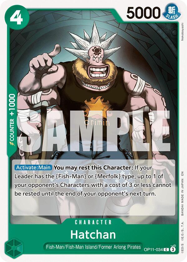 Hatchan OP11-034 Common A Fist of Divine Speed One Piece Near Mint