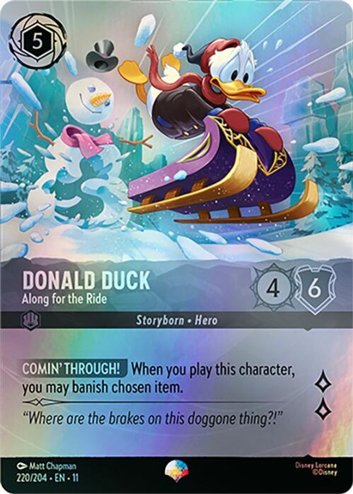 Donald Duck - Along for the Ride (Epic) 220/204 Epic Winterspell Lorcana Holo NM