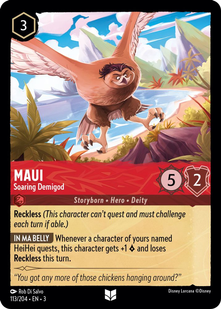 Maui - Soaring Demigod 113/204 Uncommon Into the Inklands Lorcana Near Mint