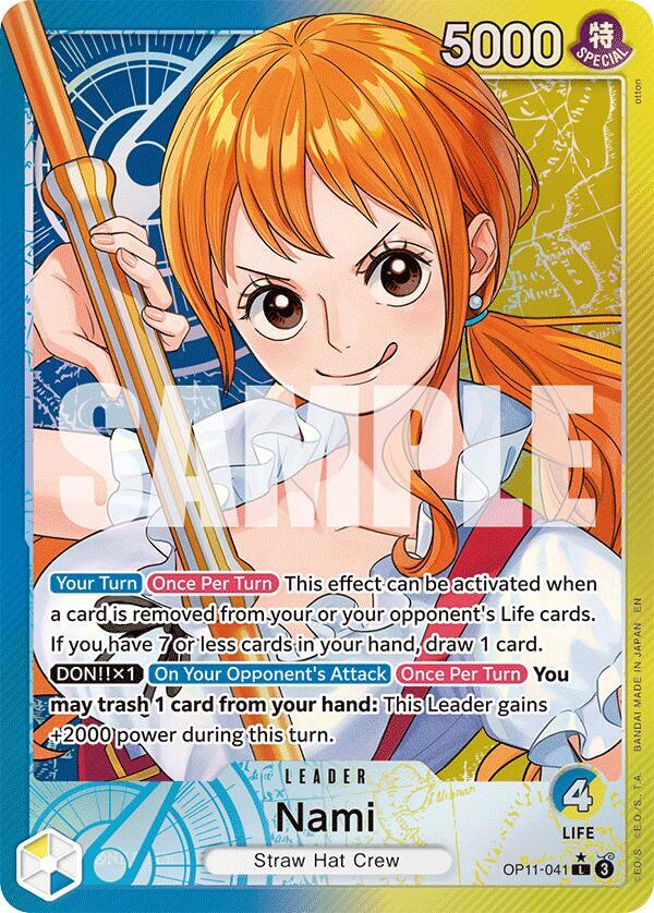 Nami (041) (Alternate Art) OP11-041 A Fist of Divine Speed One Piece Foil NM
