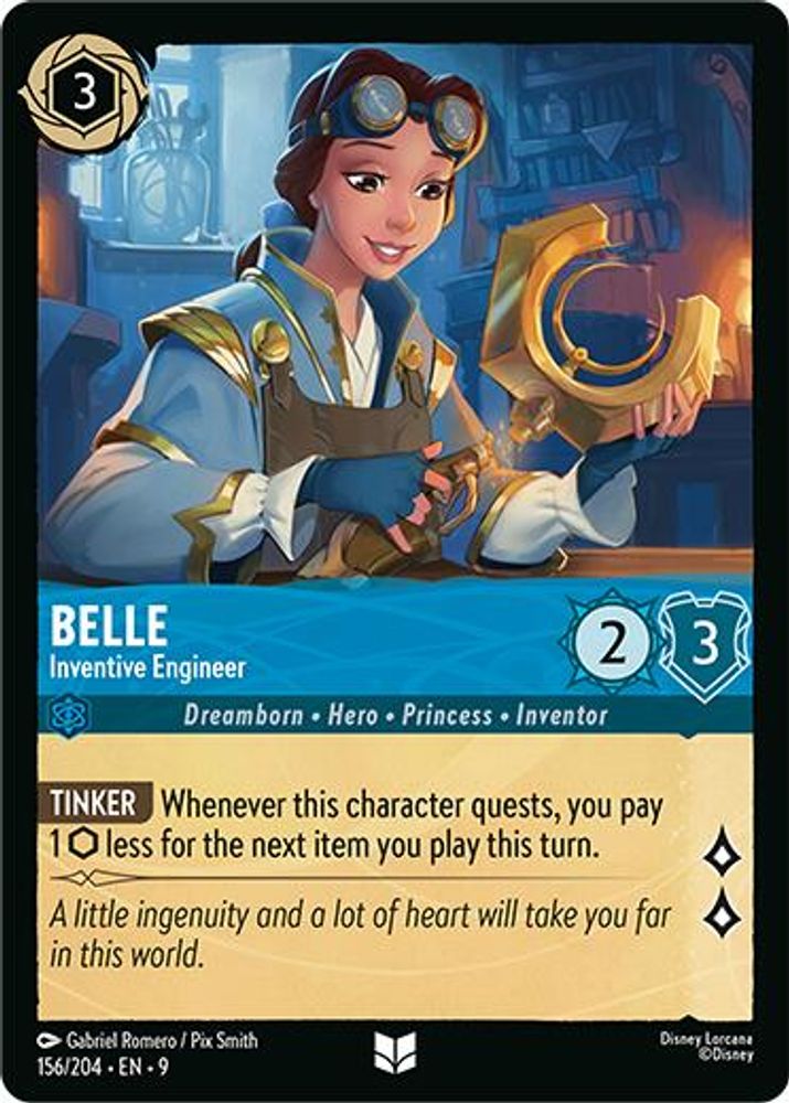Belle - Inventive Engineer 156/204 Uncommon Fabled Lorcana Near Mint