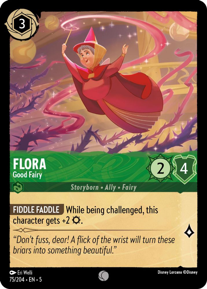Flora - Good Fairy 75/204 Common Shimmering Skies Lorcana Near Mint