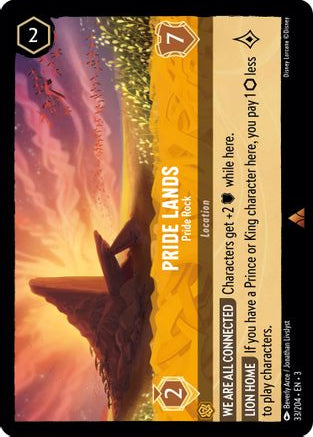 Pride Lands - Pride Rock 33/204 Rare Into the Inklands Lorcana Near Mint