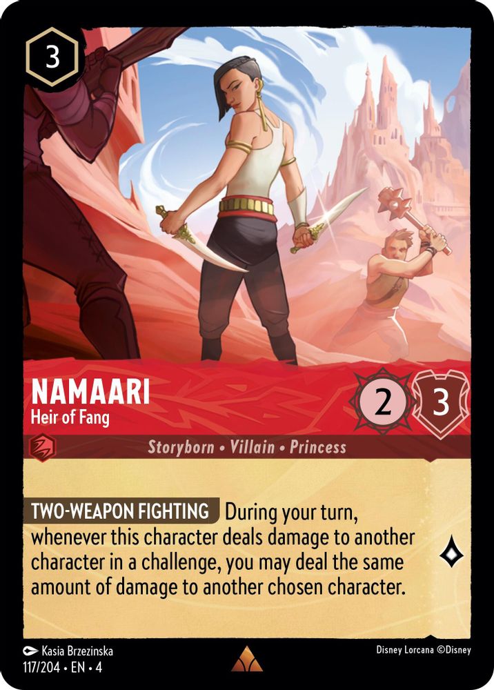Namaari - Heir of Fang 117/204 Rare Ursula's Return Lorcana Near Mint