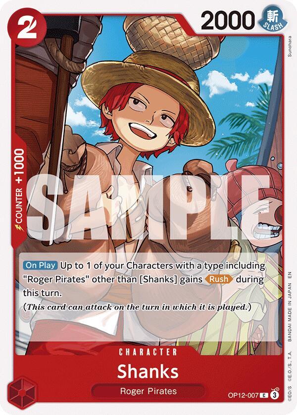 Shanks (007) OP12-007 Common Legacy of the Master One Piece Near Mint
