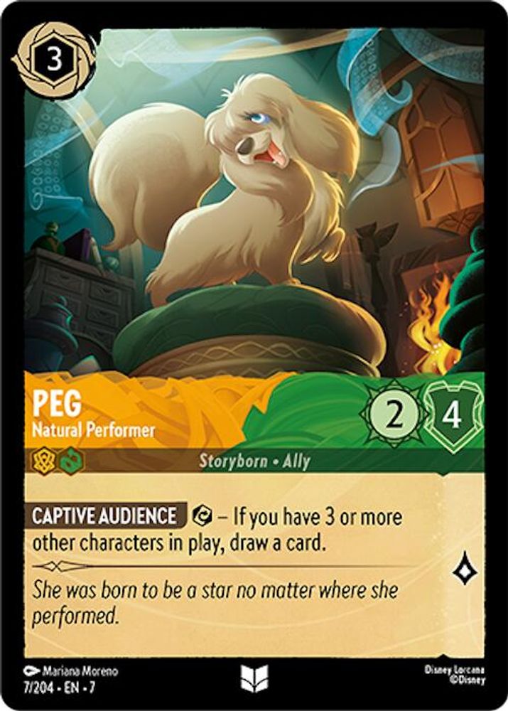 Peg - Natural Performer 7/204 Uncommon Archazia's Island Lorcana Near Mint