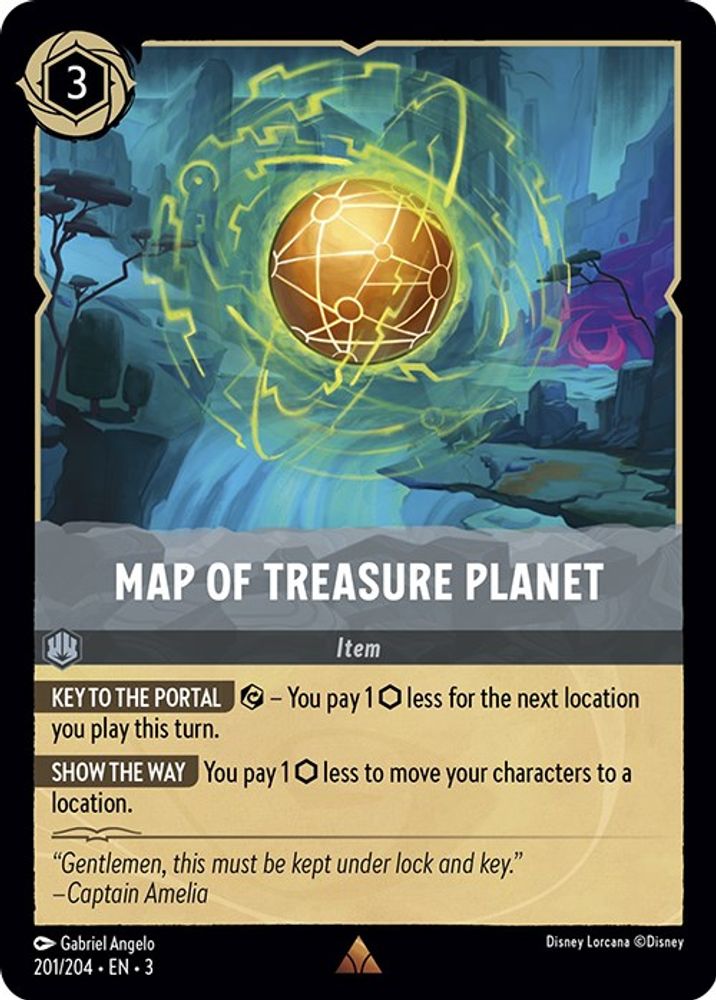 Map of Treasure Planet 201/204 Rare Into the Inklands Lorcana Near Mint