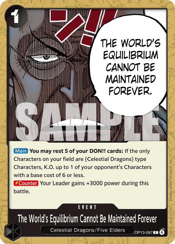 The World's Equilibrium Cannot Be Maintained Forever OP13-097 Carrying On His Will One Piece NM