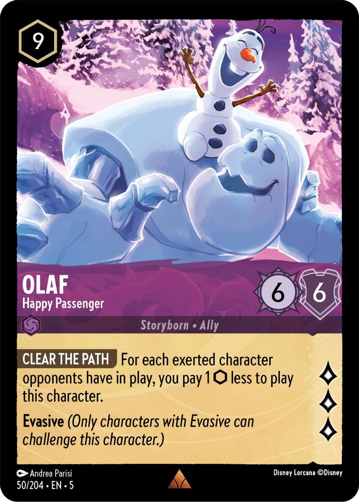 Olaf - Happy Passenger 50/204 Rare Shimmering Skies Lorcana Near Mint
