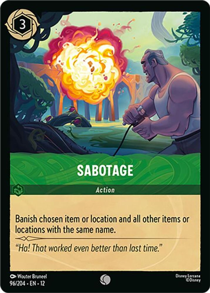 Sabotage 96/204 Common Wilds Unknown Lorcana Near Mint