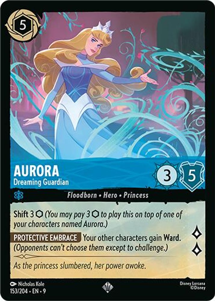 Aurora - Dreaming Guardian 153/204 Super Rare Fabled Lorcana Near Mint