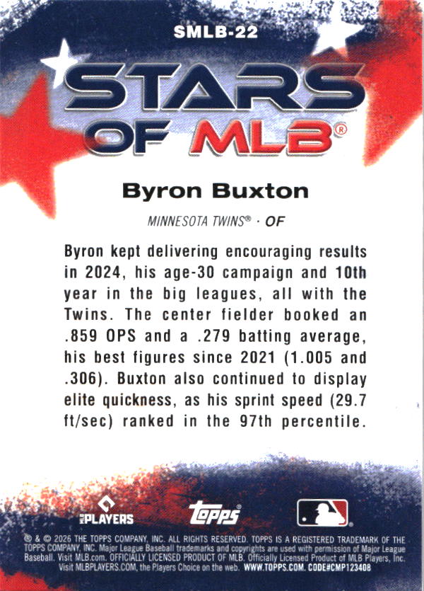 2026 Topps Byron Buxton Stars of MLB baseball