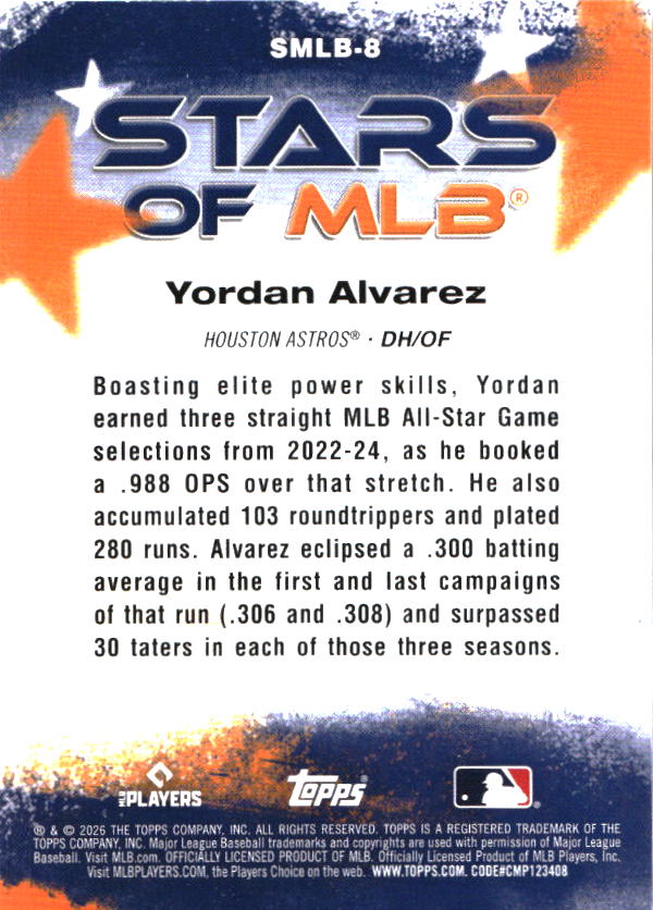 2026 Topps Yordan Alvarez Stars of MLB baseball