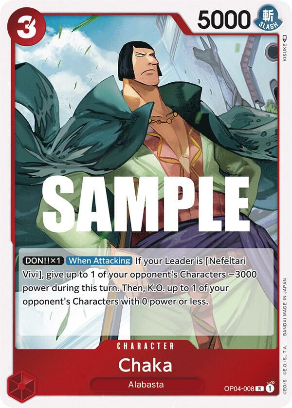 Chaka OP04-008 Rare Kingdoms of Intrigue One Piece Foil Near Mint
