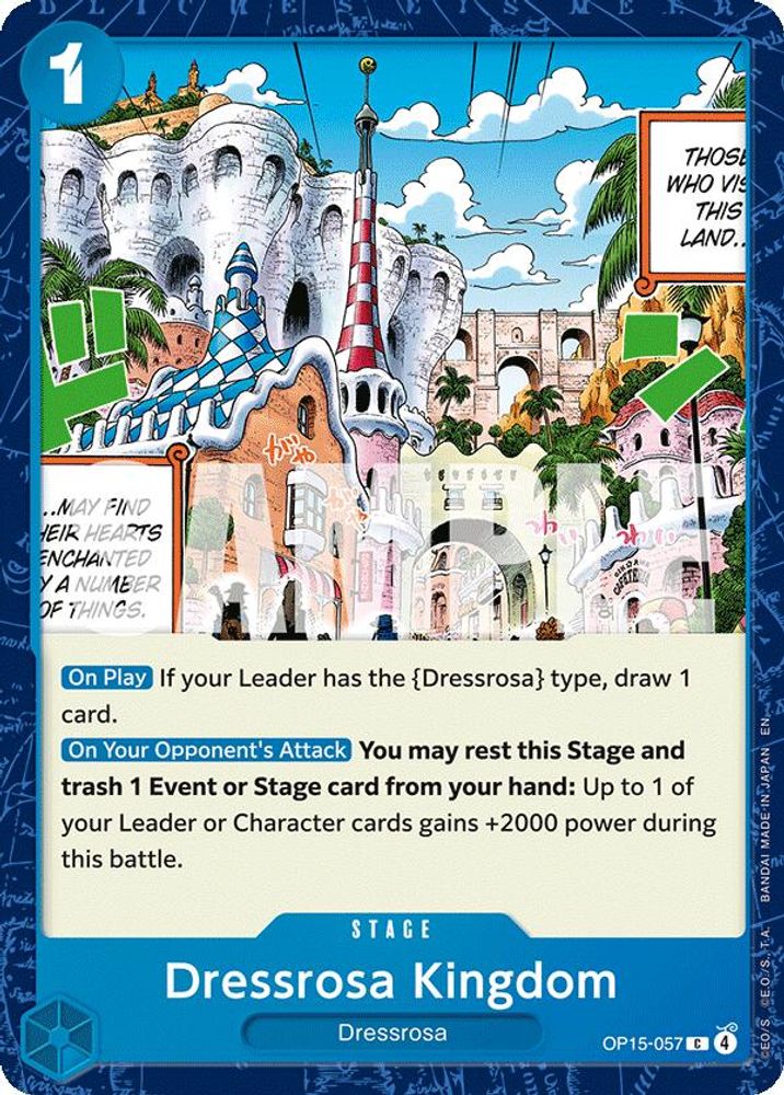 Dressrosa Kingdom OP15-057 Common Adventure on Kami's Island One Piece Near Mint