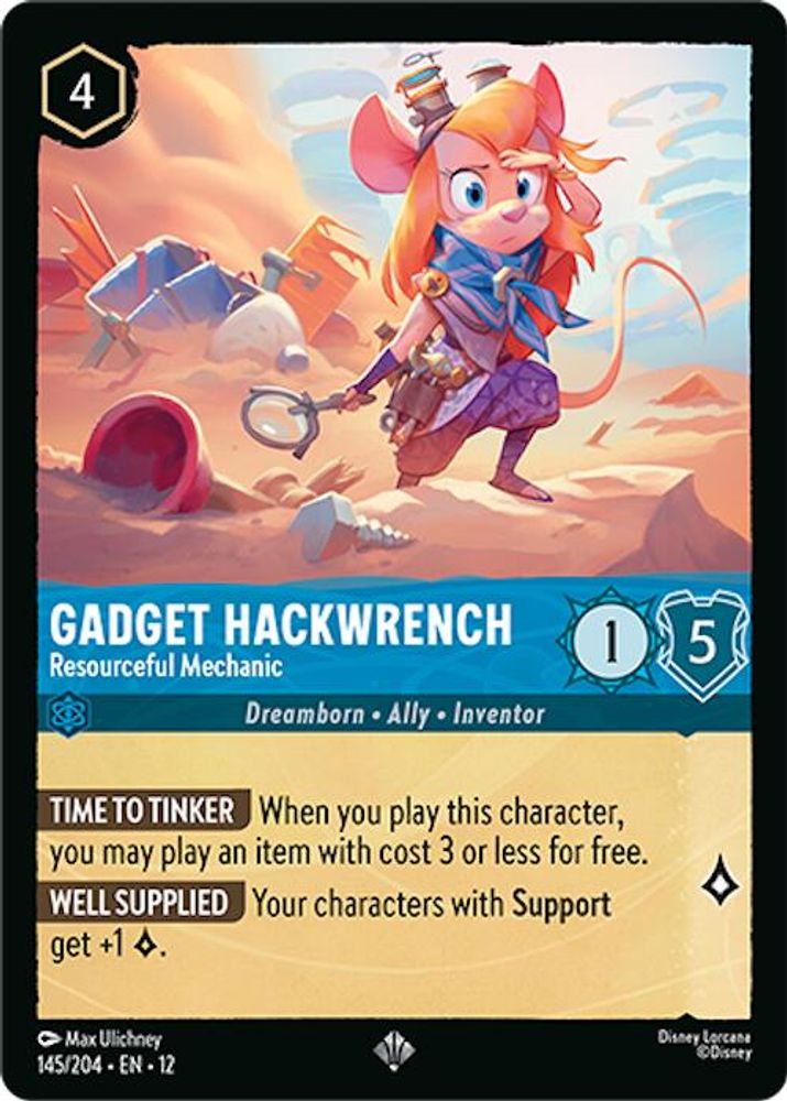 Gadget Hackwrench - Resourceful Mechanic 145/204 Wilds Unknown Lorcana NM