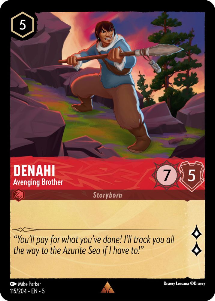 Denahi - Avenging Brother 115/204 Rare Shimmering Skies Lorcana Near Mint