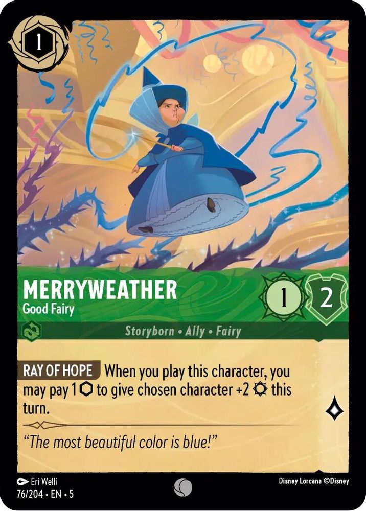 Merryweather - Good Fairy 76/204 Common Shimmering Skies Lorcana Near Mint