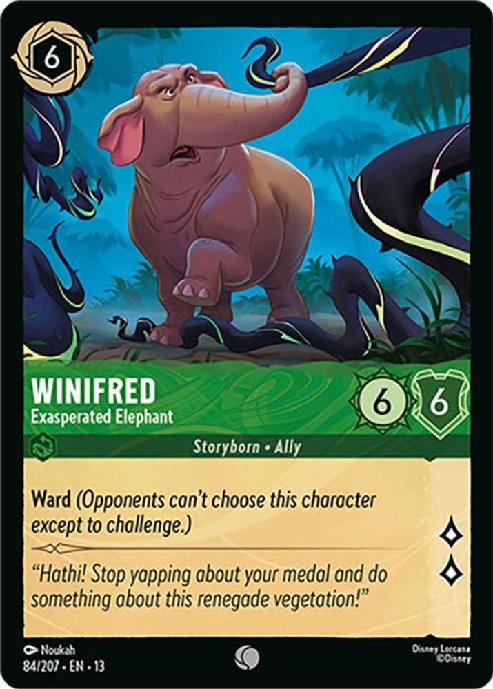 Winifred - Exasperated Elephant 84/204 Common Attack of the Vine! Lorcana NM