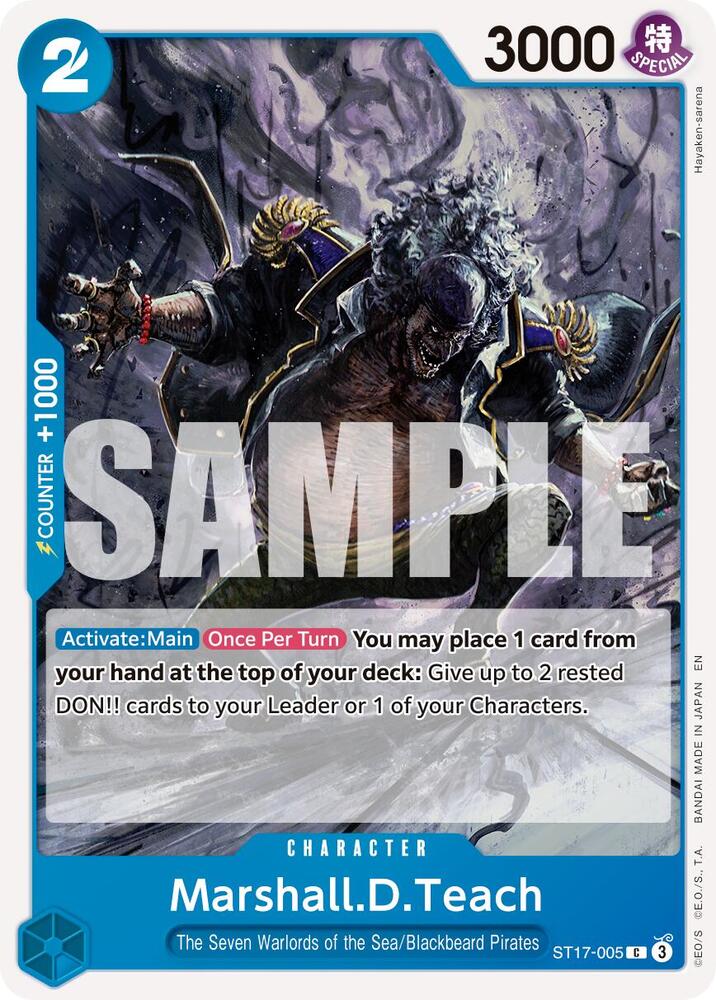 Marshall.D.Teach ST17-005 Common Premium Booster -The Best- Vol. 2 One Piece NM