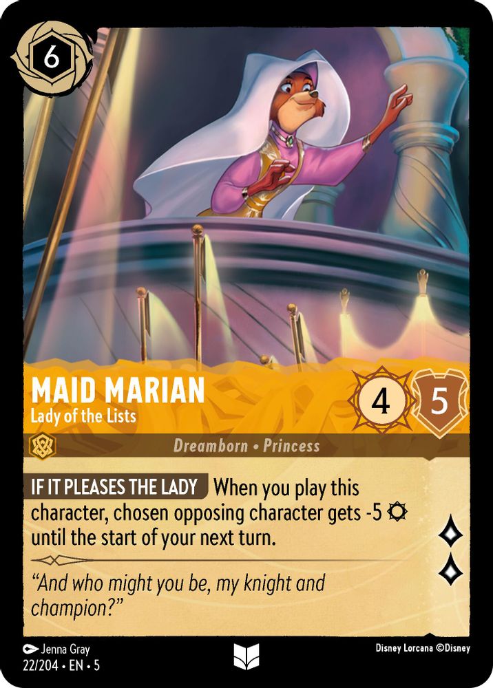 Maid Marian - Lady of the Lists 22/204 Uncommon Shimmering Skies Lorcana NM