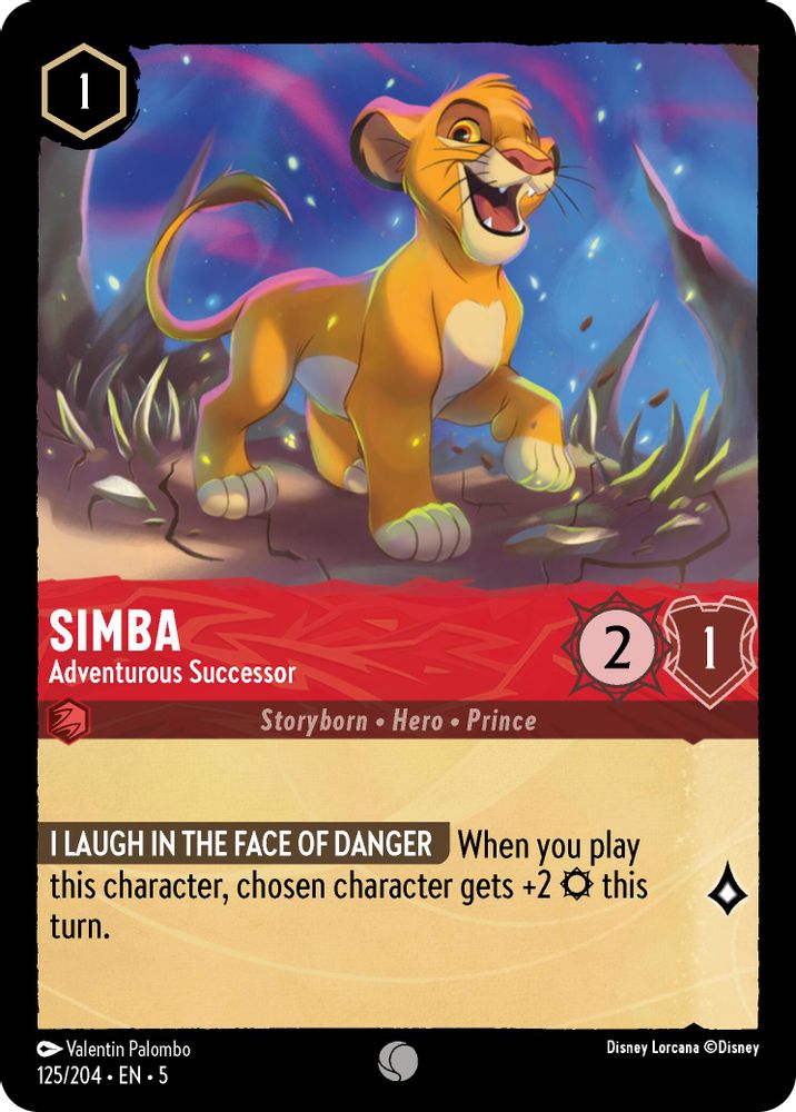 Simba - Adventurous Successor 125/204 Common Shimmering Skies Lorcana Near Mint
