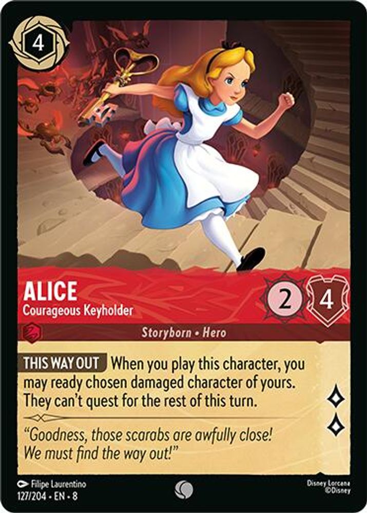 Alice - Courageous Keyholder 127/204 Common Reign of Jafar Lorcana Near Mint