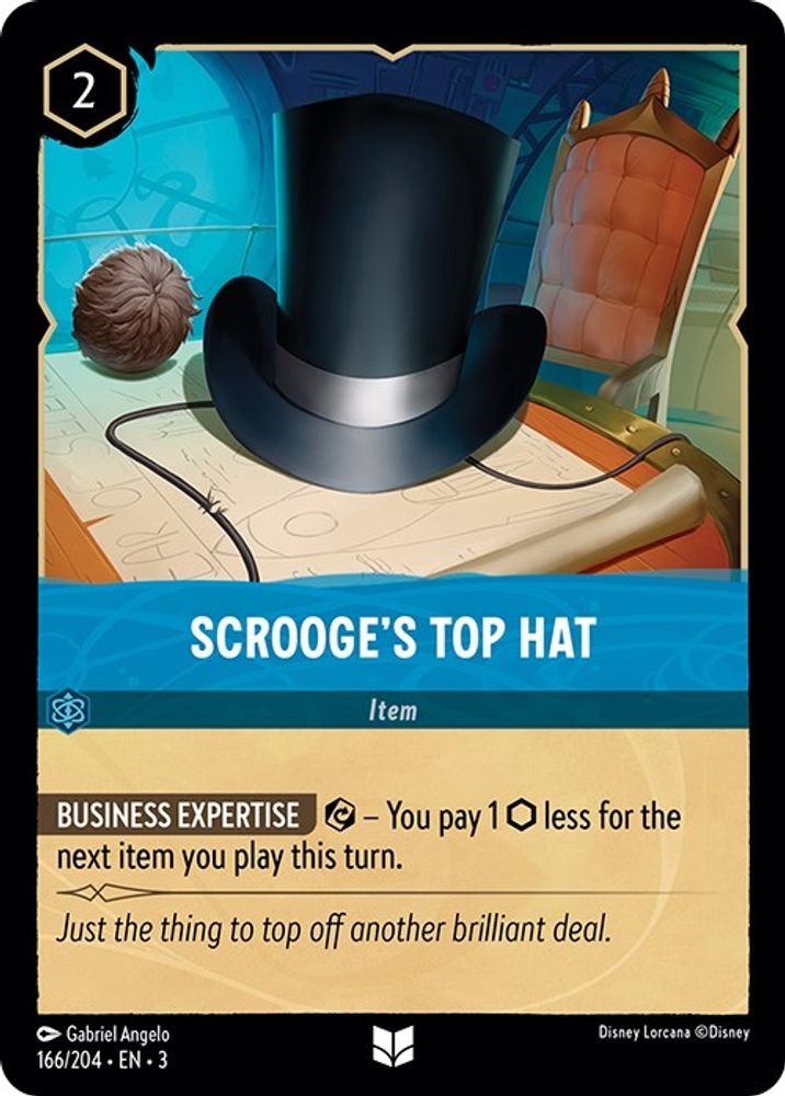 Scrooge's Top Hat 166/204 Uncommon Into the Inklands Lorcana Near Mint