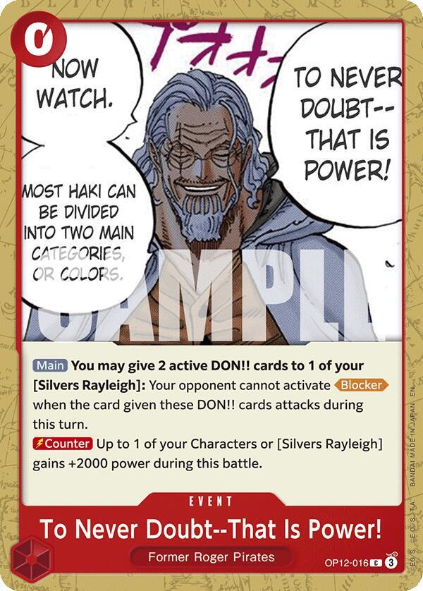 To Never Doubt--That Is Power! OP12-016 Common Legacy of the Master One Piece NM