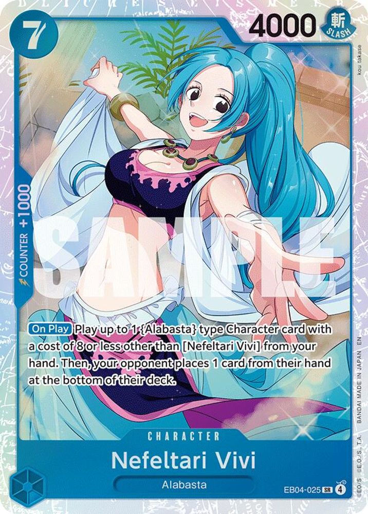 Nefeltari Vivi EB04-025 Super Rare The Azure Sea's Seven One Piece Foil NM