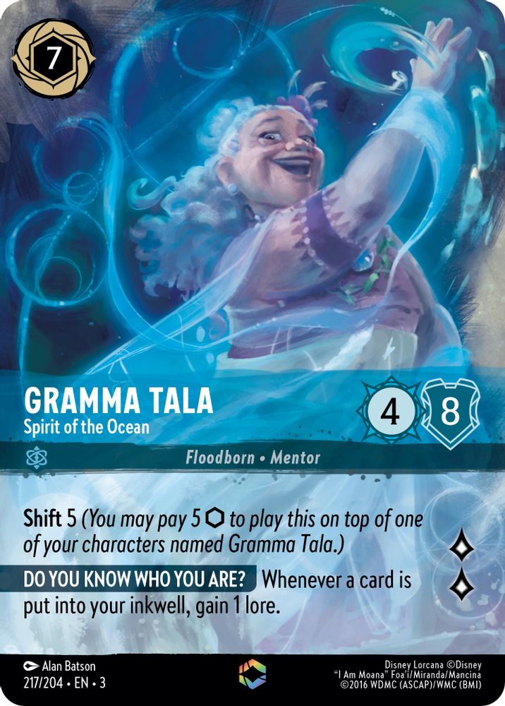 Gramma Tala - Spirit of the Ocean (Enchanted) 217/204 Lorcana Holo NM