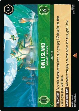 Owl Island - Secluded Entrance 102/204 Rare Azurite Sea Lorcana Near Mint