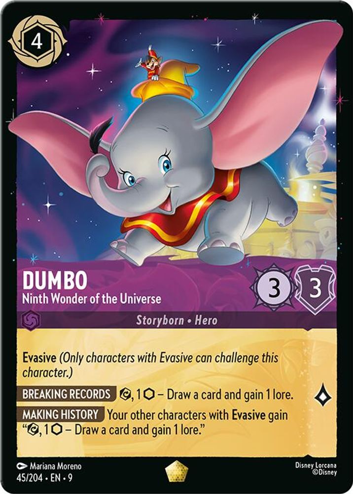 Dumbo - Ninth Wonder of the Universe 45/204 Legendary Fabled Lorcana Near Mint