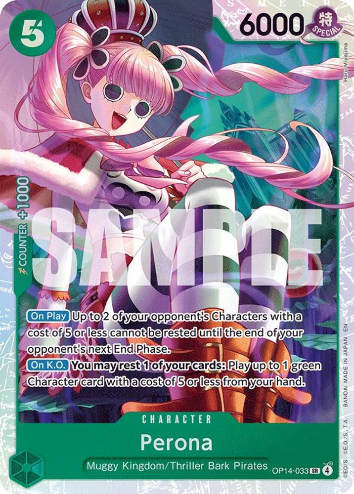 Perona OP14-033 Super Rare The Azure Sea's Seven One Piece Foil Near Mint