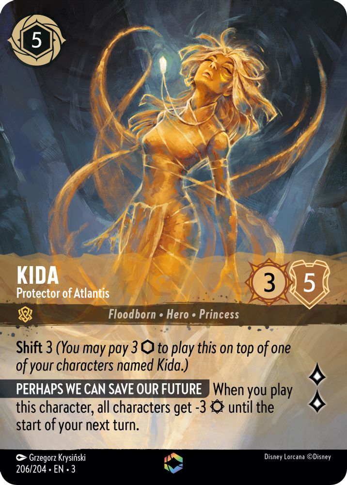 Kida - Protector of Atlantis (Enchanted) 206/204 Lorcana Holo NM