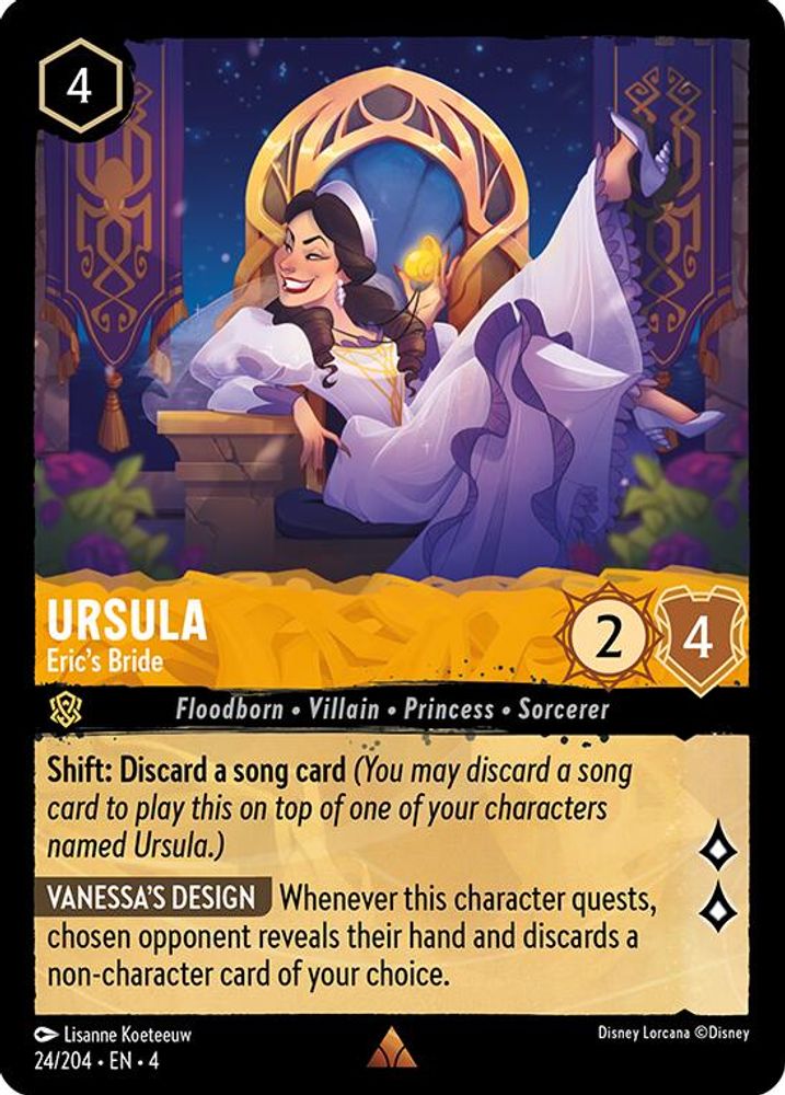 Ursula - Eric's Bride 24/204 Rare Ursula's Return Lorcana Near Mint