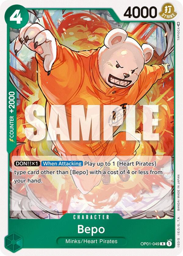 Bepo OP01-049 Rare Romance Dawn One Piece Foil Near Mint