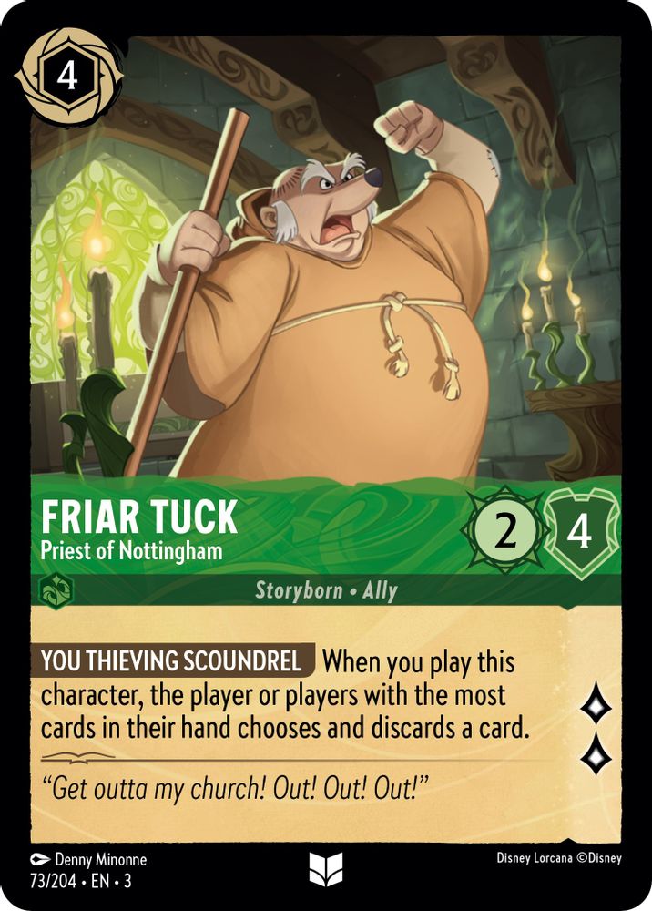 Friar Tuck - Priest of Nottingham 73/204 Uncommon Into the Inklands Lorcana NM