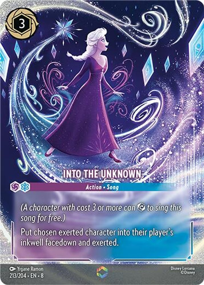 Into the Unknown (Enchanted) 213/204 Enchanted Reign of Jafar Lorcana Holo NM