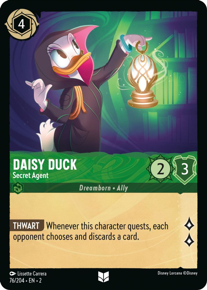 Daisy Duck - Secret Agent 76/204 Uncommon Rise of the Floodborn Lorcana NM
